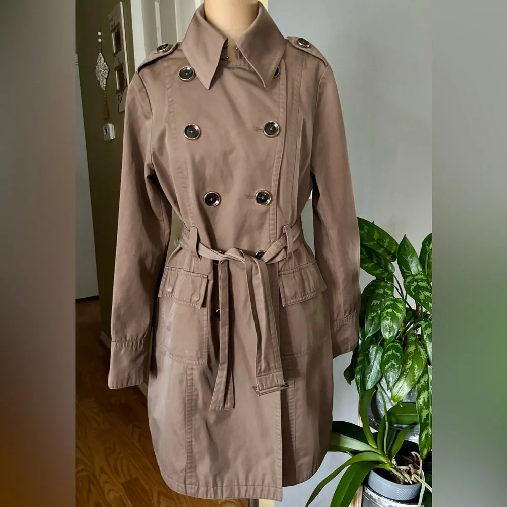 Michael Kors Double Breasted Trench Coat Women’s Small Old Money